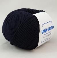 Lana Gatto Maxi Soft (10214 сине-черный) 100% меринос экстрафайн 50 г/90 м