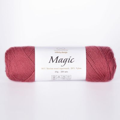 Infinity Design Magic (4344 темно-розовый) 80% мериносовая шерсть superwash, 20% нейлон 50 гр/210 м