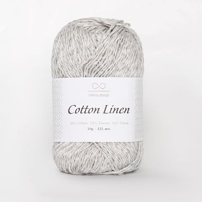 Infinity Design Cotton Linen (3820 PEARL GRAY) 53% хлопок, 33% вискоза, 14%  лен 50 гр/125 м